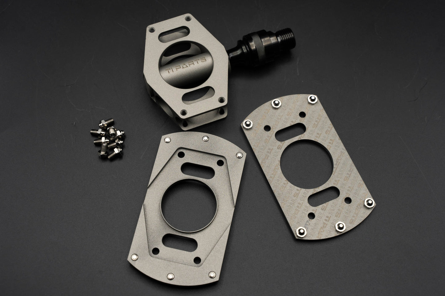 Ti Parts Workshop Titanium Hexagon/Circle Pedal Extension Plate