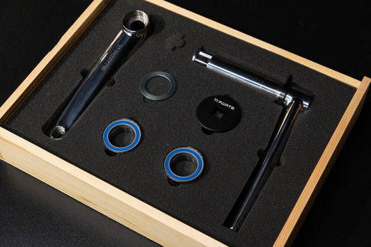 Ti Parts Workshop titanium hollow cranks and titanium BSA30 bottom bracket box set