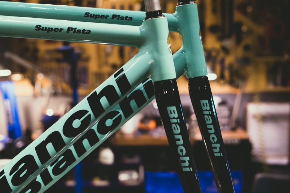 Bianchi Super Pista Celeste Frameset #2 #3